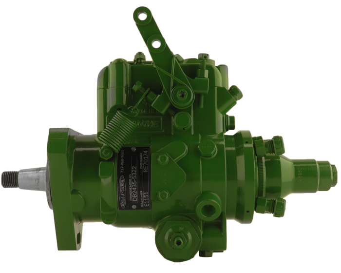 Evergreen - RE70174-RM - Remanufactured Fuel Injection Pump For John Deere - Updated Governor Retainer - New Style Advance